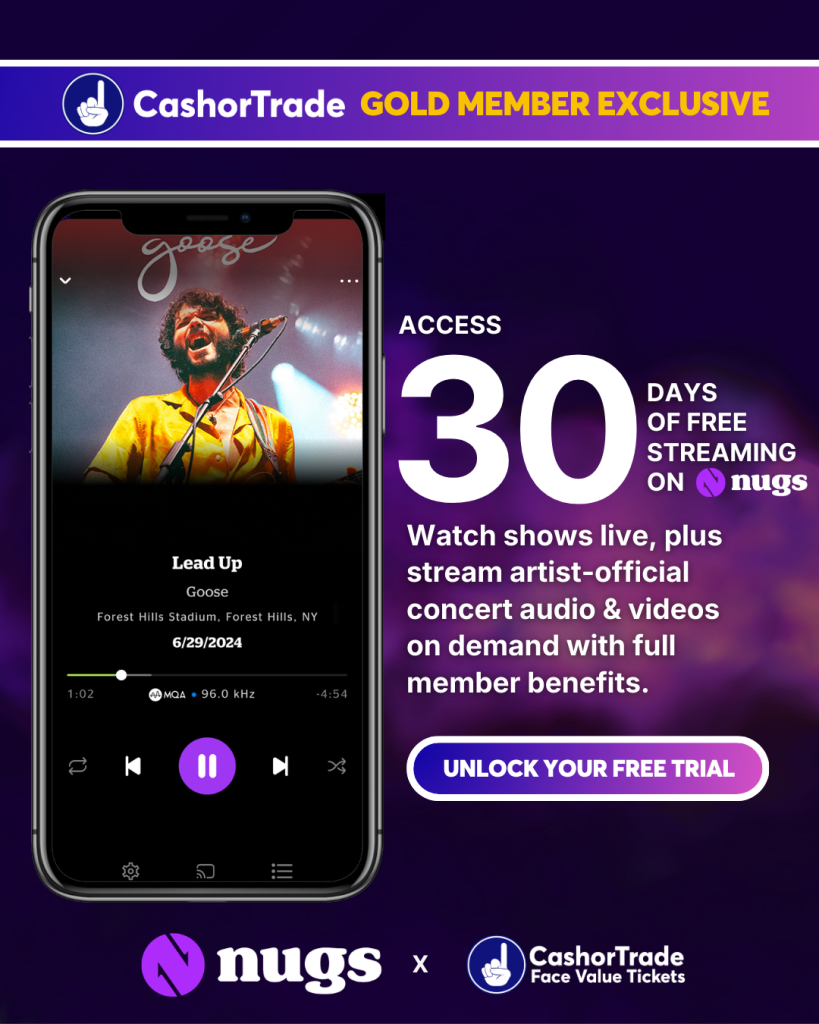 Get 30-Days of nugs FREE with your CashorTrade Gold Membership!