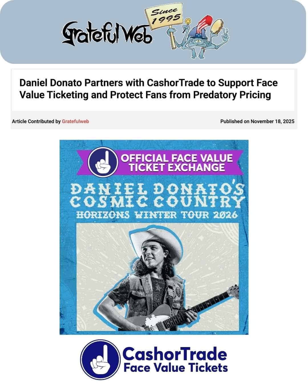 Grateful Web Daniel Donato Partners with CashorTrade